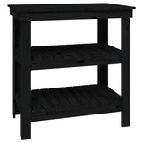 Vidaxx établi 78,5x50x80 cm bois de pin massif noir