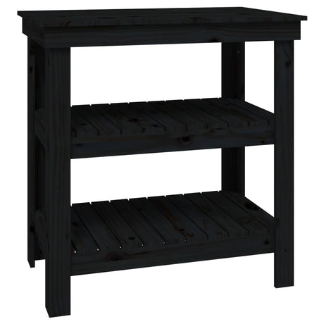 Vidaxx établi 78,5x50x80 cm bois de pin massif noir