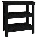 Vidaxl Workbench 78.5x50x80 cm Pine solide noir