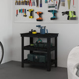 Vidaxl Workbench 78.5x50x80 cm Pino solido nero