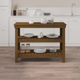 Vidaxx établi 110,5x50x80 cm bois de pin massif marron miel