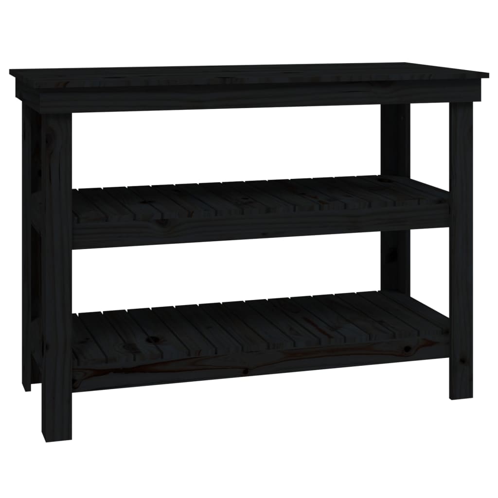 Vidaxl Workbench 110.5x50x80 cm Solid Pine Black