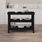 Vidaxx établi 110,5x50x80 cm bois de pin massif noir