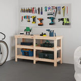 Vidaxl Workbench 142.5x50x80 cm