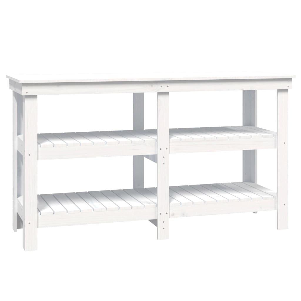 Établi Vidaxx 142,5x50x80 cm bois de pin massif blanc