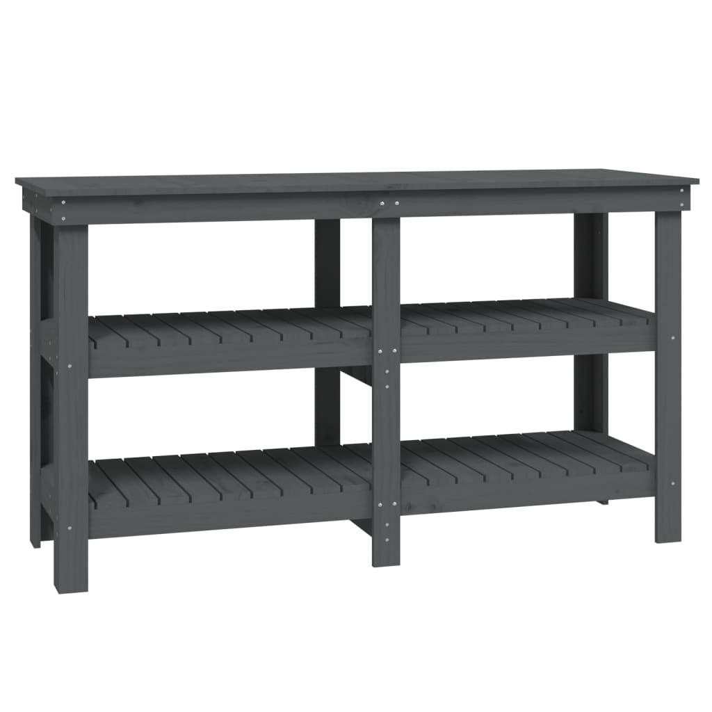 Vidaxl Workbench 142.5x50x80 cm Solid Pine Grey