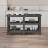 Vidaxx établi 142,5x50x80 cm bois de pin massif gris
