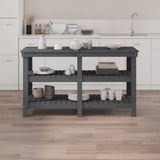 Vidaxl Workbench 142.5x50x80 cm Solid Pine Grey