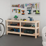 Vidaxl Workbench 181x50x80 cm Solid Pine