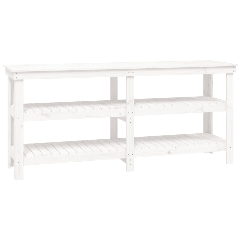 Vidaxl Workbench 181x50x80 cm Pino solido bianco