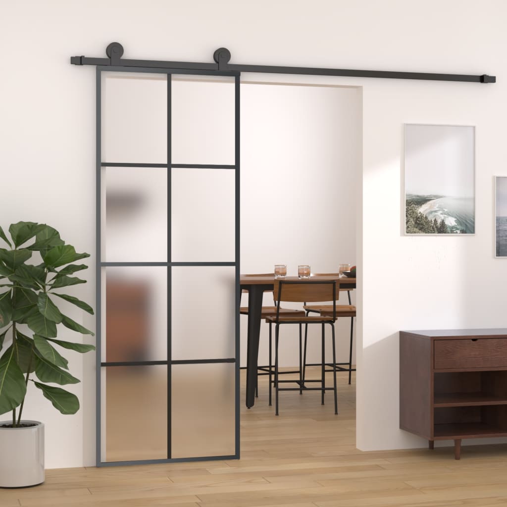 Puerta corredera Vidaxl con masa de 76x205 cm de vidrio ESG y aluminio