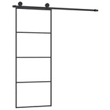 VidaXL Schuifdeur met beslag 76x205 cm ESG-glas en aluminium