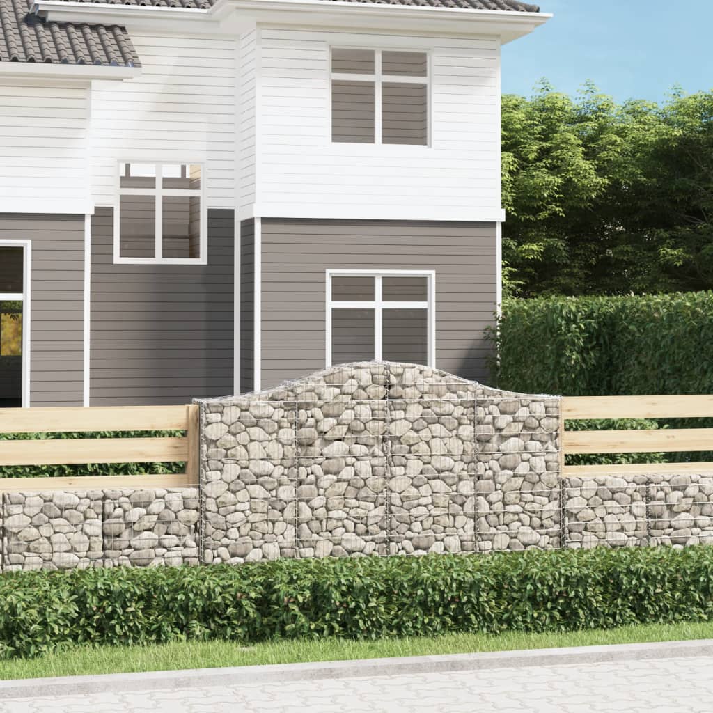 Vidaxx gabion voûté 200x30x120 140 cm en fer galvanisé