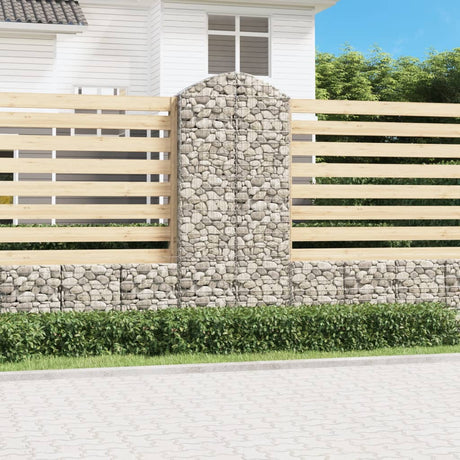 Vidaxx gabion voûté 100x30x220 240 cm en fer galvanisé