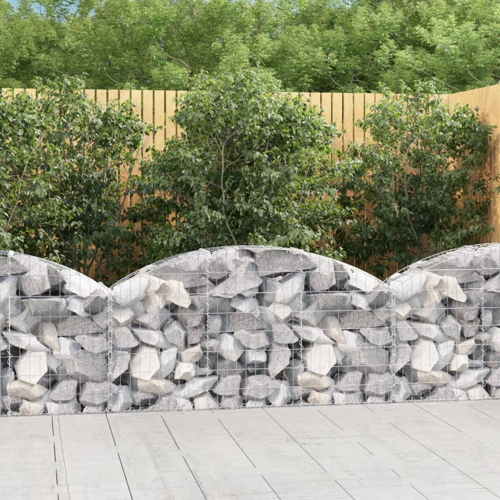 Vidaxx gabion voûté 150x30x60 80 cm en fer galvanisé