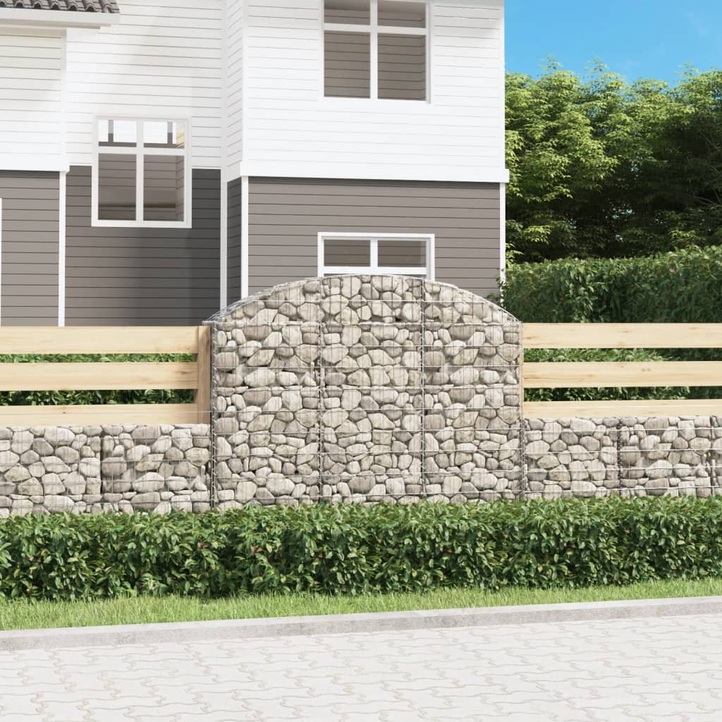 Vidaxx gabion voûté 150x30x120 140 cm en fer galvanisé