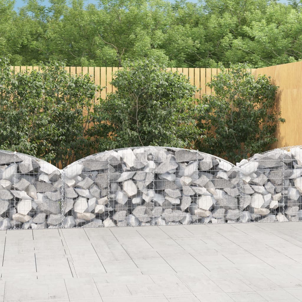 Vidaxx gabion voûté 200x30x60 80 cm en fer galvanisé