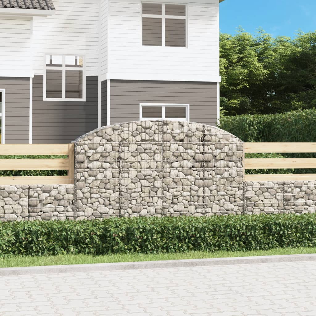 Vidaxx gabion voûté 200x30x120 140 cm en fer galvanisé