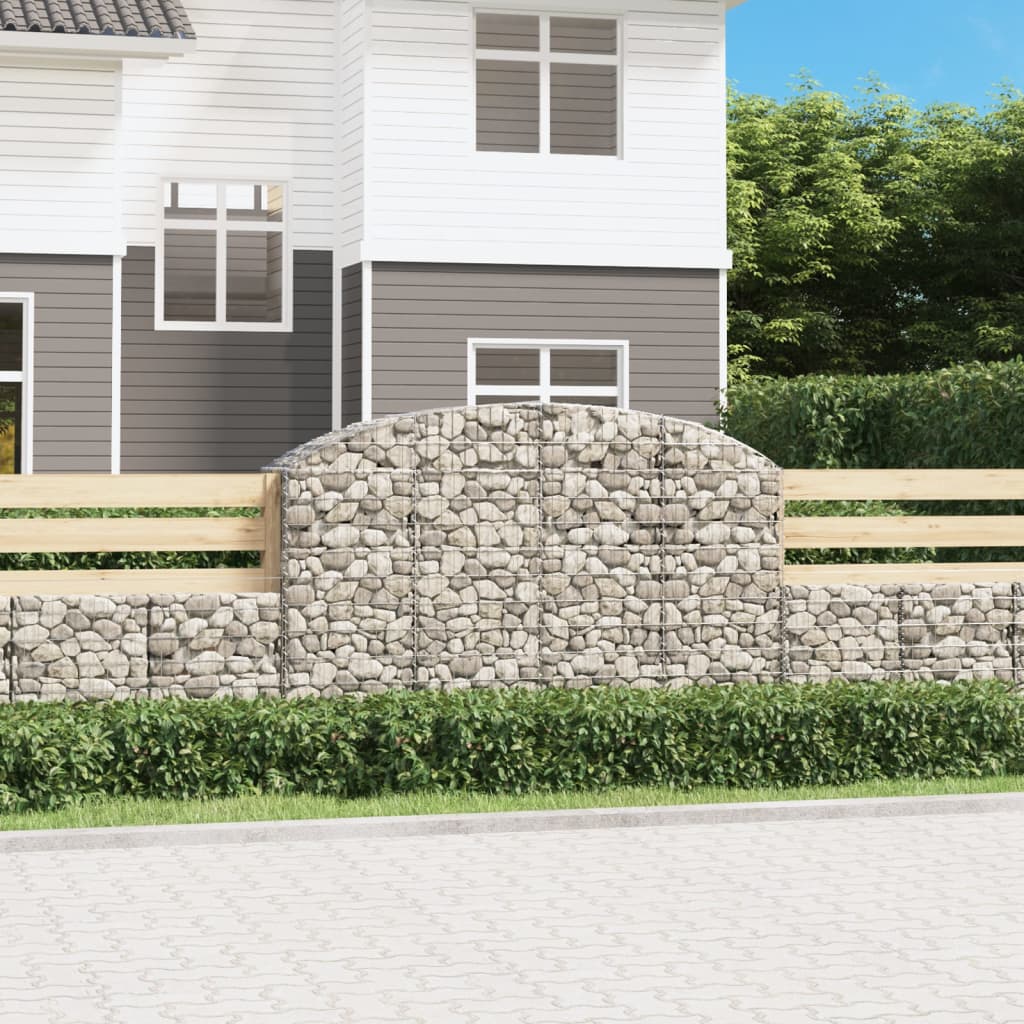 Vidaxx gabion voûté 200x50x120 140 cm en fer galvanisé