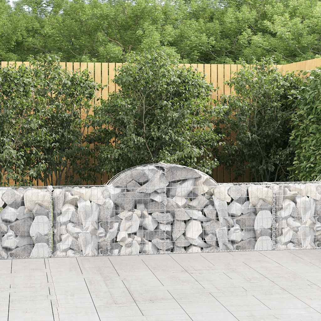 Vidaxx gabion voûté 200x30x60 80 cm en fer galvanisé
