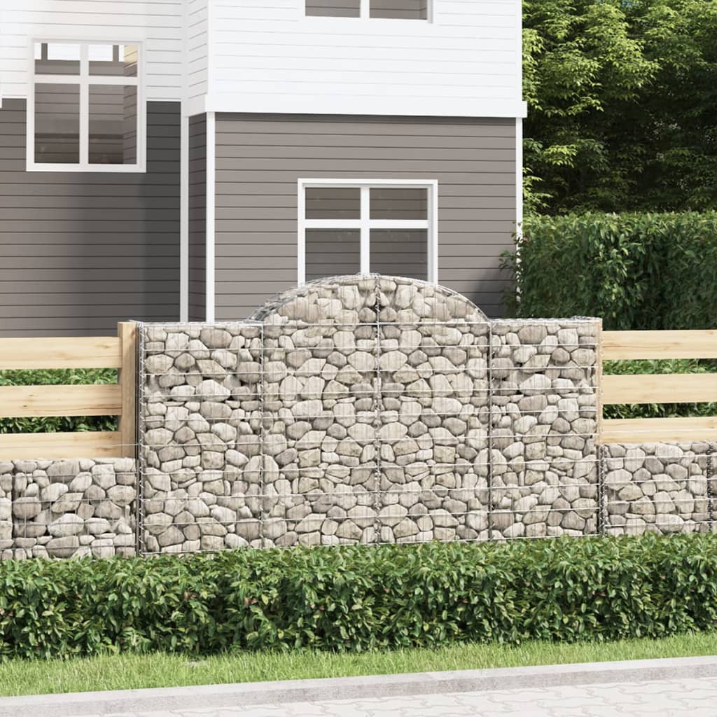 Vidaxx gabion voûté 200x50x120 140 cm en fer galvanisé