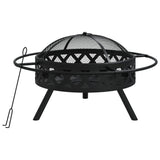 VidaXL brasero avec tisonnier xxl 70 cm en acier