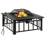 VidaXL brasero avec poker xxl 79x79x46,5 acier