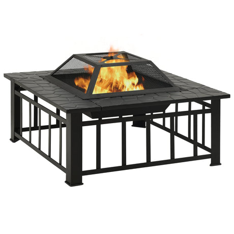 VidaXL brasero avec poker xxl 79x79x46,5 acier
