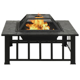 VidaXL brasero avec poker xxl 79x79x46,5 acier