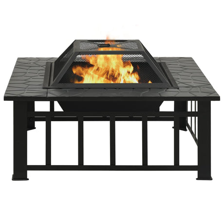 VidaXL brasero avec poker xxl 79x79x46,5 acier