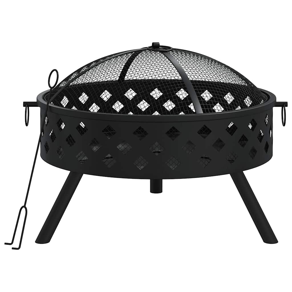 VidaXL brasero avec tisonnier xxl 58 cm en acier