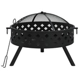 VidaXL brasero avec tisonnier xxl 58 cm en acier
