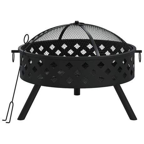 VidaXL brasero avec tisonnier xxl 58 cm en acier