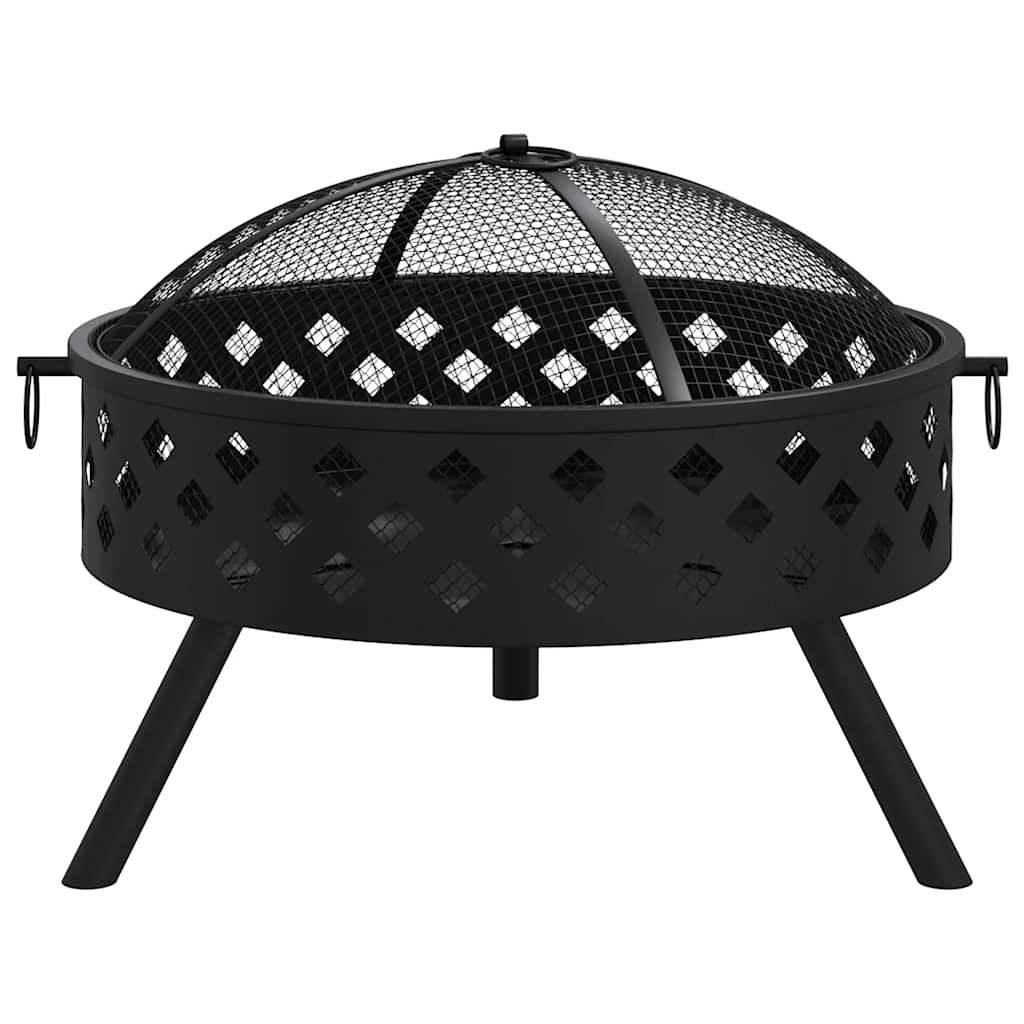 VidaXL brasero avec tisonnier xxl 58 cm en acier