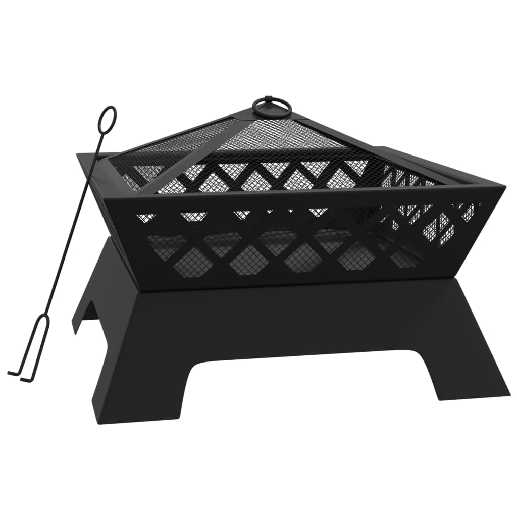 VidaXL Foyer avec tisonnier XXL 50 cm en acier