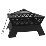 VidaXL Foyer avec tisonnier XXL 50 cm en acier