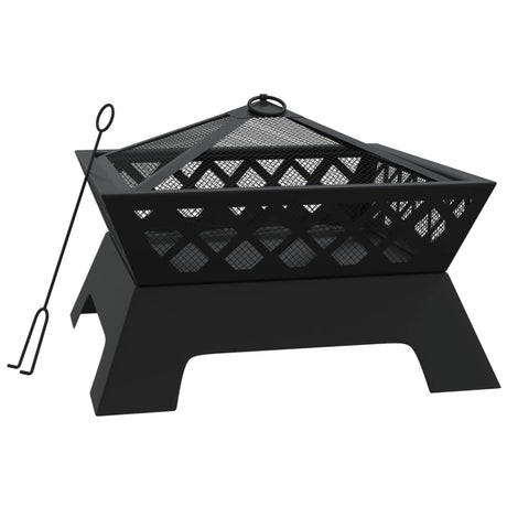 VidaXL Foyer avec tisonnier XXL 50 cm en acier