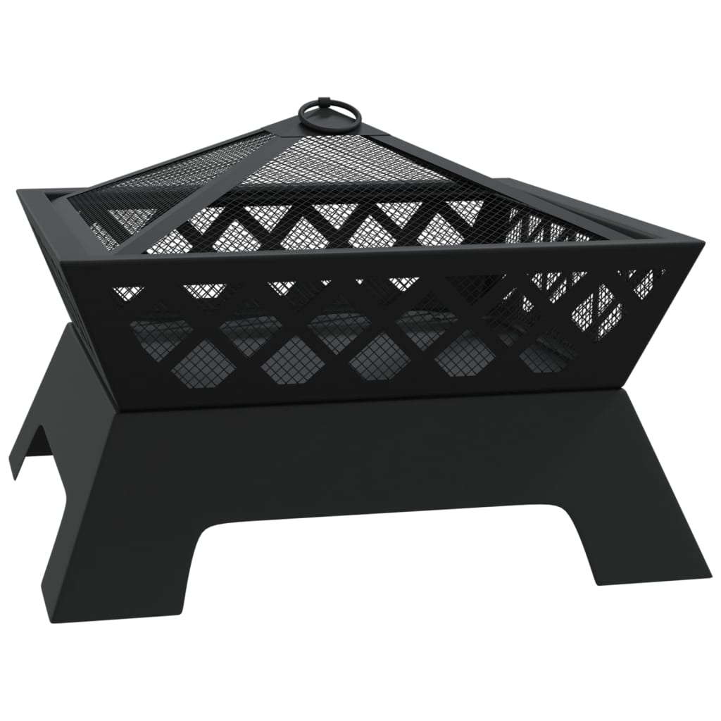VidaXL Foyer avec tisonnier XXL 50 cm en acier