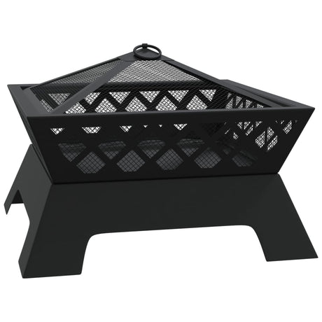 VidaXL Foyer avec tisonnier XXL 50 cm en acier