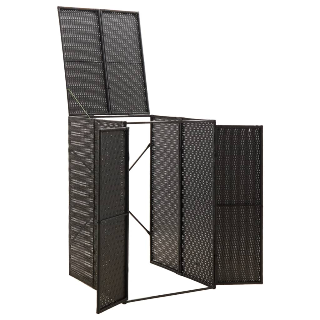 Archiviazione del contenitore Vidaxl solo 70x80x117 cm Poly Rattan Black