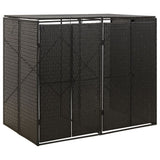 Bidaxl container lagring dubbel 140x80x117 cm poly rattan svart