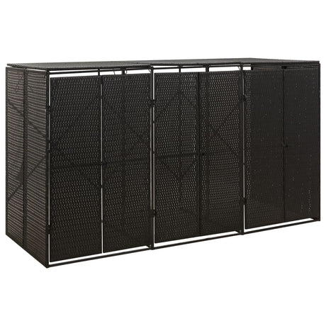 Vidaxx conteneur de rangement triple 207x80x117 cm poly rotin noir