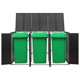Vidaxx conteneur de rangement triple 207x80x117 cm poly rotin noir