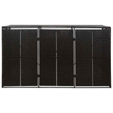 Vidaxx conteneur de rangement triple 207x80x117 cm poly rotin noir