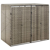 VidaXL Conteneur de rangement double 140x80x117 cm poly rotin gris