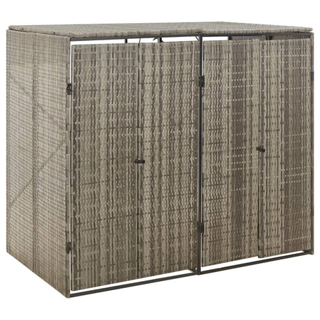 VidaXL Conteneur de rangement double 140x80x117 cm poly rotin gris