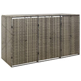Vidaxx conteneur de rangement triple 207x80x117 cm poly rotin gris