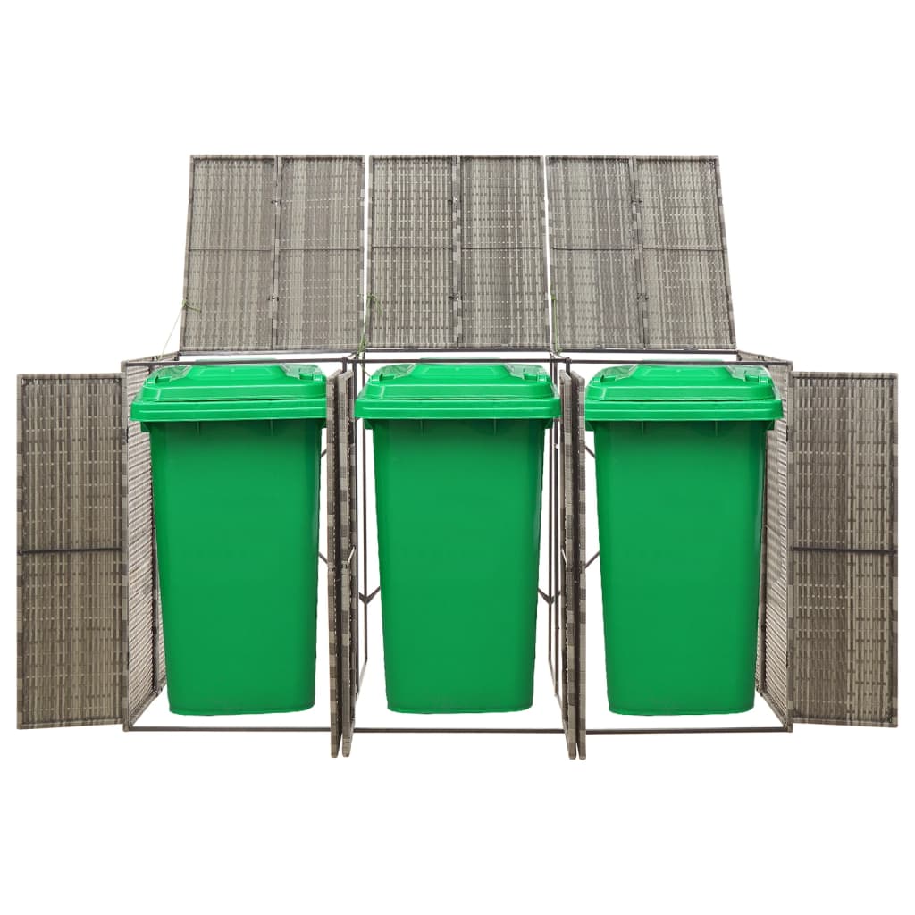Vidaxx conteneur de rangement triple 207x80x117 cm poly rotin gris