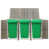 Vidaxx conteneur de rangement triple 207x80x117 cm poly rotin gris