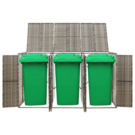 Vidaxx conteneur de rangement triple 207x80x117 cm poly rotin gris